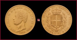 Kingdom of Sardinia, Carlo Alberto (1831-1849), 20 Lire, 1836, Genoa, MIR Savoia 1045l
Very Fine (BB).