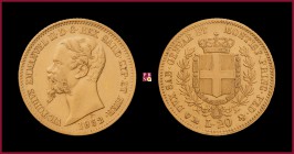 Kingdom of Sardinia, Vittorio Emanuele II (1849-1861), 20 Lire, 1852, Genoa, MIR Savoia 1055f
Nice Very Fine (BB+).
