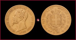 Kingdom of Sardinia, Vittorio Emanuele II (1849-1861), 20 Lire, 1852, Turin, MIR Savoia 1055h
Almost Very Fine (qBB).