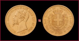 Kingdom of Sardinia, Vittorio Emanuele II (1849-1861), 20 Lire, 1857, Turin, MIR Savoia 1055q
Almost Extremely Fine (qSpl)