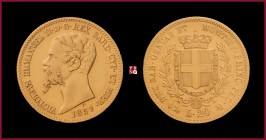 Kingdom of Sardinia, Vittorio Emanuele II (1849-1861), 20 Lire, 1859, Genoa, MIR Savoia 1055t
Very Fine (BB).