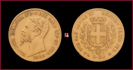 Kingdom of Sardinia, Vittorio Emanuele II (1849-1861), 20 Lire, 1860, Genoa, MIR Savoia 1055v
Very Fine (BB).