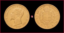 Kingdom of Sardinia, Vittorio Emanuele II (1849-1861), 20 Lire, 1860, Milan, MIR Savoia 1055w. R
Minor rim nick, otherwise Very Fine (Colpetto sul bo...
