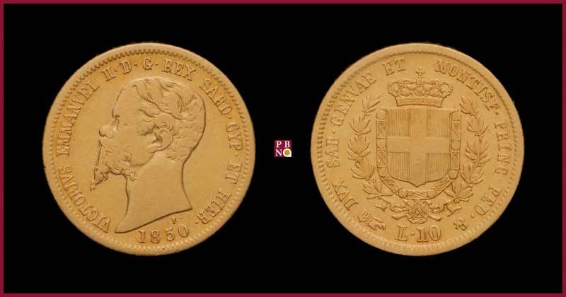 Kingdom of Sardinia, Vittorio Emanuele II (1849-1878), 10 Lire, 1850, Turin, MIR...