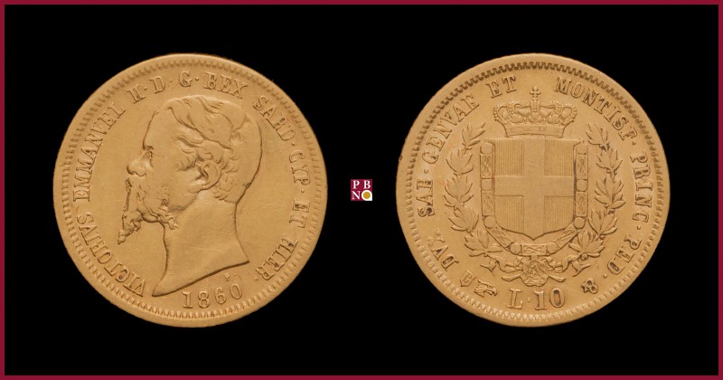 Kingdom of Sardinia, Vittorio Emanuele II (1849-1878), 10 Lire, 1860, Turin, MIR...
