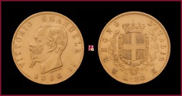 Kingdom, Vittorio Emanuele II (1861-1878), 20 Lire, 1866, Turin, MIR Savoia 1078g
Very Fine (BB).