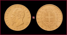 Kingdom, Vittorio Emanuele II (1861-1878), 20 Lire, 1869, Turin, MIR Savoia 1078j
Very Fine (BB).