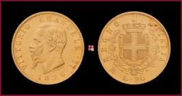Kingdom, Vittorio Emanuele II (1861-1878), 20 Lire, 1876, Rome, MIR Savoia 1078t
Almost Extremely Fine (qSpl)