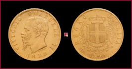 Kingdom, Vittorio Emanuele II (1861-1878), 20 Lire, 1878, Rome, MIR Savoia 1078v
Almost Extremely Fine (qSpl)