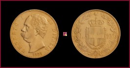 Kingdom, Umberto (1878-1900), 100 Lire, 1888, Rome, MIR Savoia 1096d RR
 Rim nicks, otherwise Very Fine (Colpi al bordo, altrimenti BB).