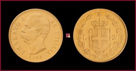 Kingdom, Umberto (1878-1900), 20 Lire, 1888, Rome, MIR Savoia 1098m
Almost Extremely Fine (qSpl)