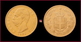Kingdom, Umberto (1878-1900), 20 Lire, 1891, Rome, MIR Savoia 1098p
Almost Extremely Fine (qSpl)