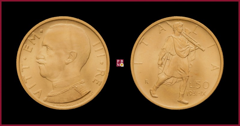 Kingdom, Vittorio Emanuele III (1900-1943), 50 Lire, 1931 A. IX, Rome, MIR 1123a...