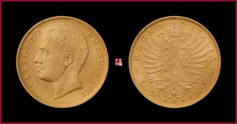 Kingdom, Vittorio Emanuele III (1900-1943), 20 Lire, 1903, Rome,
Minor contact ...