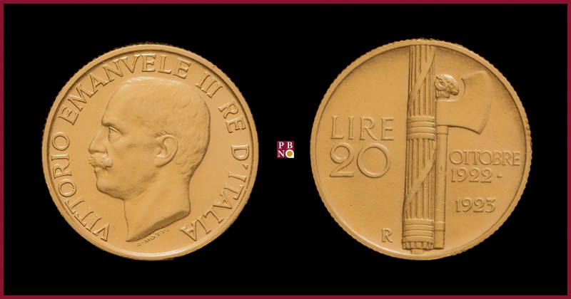 Kingdom, Vittorio Emanuele III (1900-1943), 20 Lire, 1923, Rome, MIR 1127a
Mino...