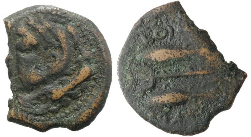 Spain, Gadir (Gades), c. 150-100 BC. Æ Unit (29mm, 7.71g, 1h). Head of Melqart (...