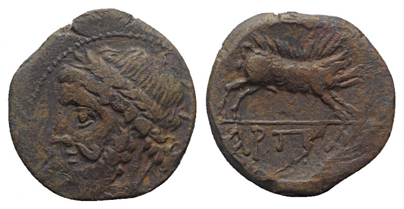 Northern Apulia, Arpi, 3rd century BC. Æ (21mm, 7.05g, 1h). Laureate head of Zeu...