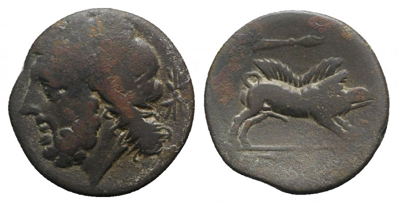 Northern Apulia, Arpi, 3rd century BC. Æ (21mm, 7.00g, 7h). Laureate head of Zeu...