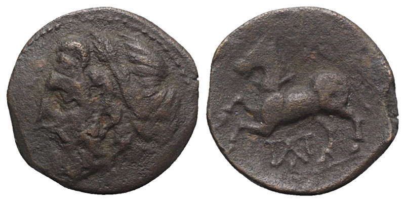 Northern Apulia, Arpi, c. 325-275 BC. Æ (15mm, 3.23g, 6h). Laureate head of Zeus...