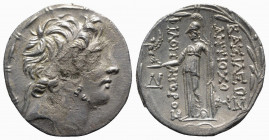 Seleukid Kings, Antiochos IX Eusebes Philopator (114/3-95 BC). AR Tetradrachm (29mm, 16.02g, 12h). Ptolemaïs (Ake), c. 113/2-107/6 BC. Diademed head r...