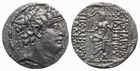 Seleukid Kings, Philip I Philadelphos (c. 95/4-76/5 BC). AR Tetradrachm (25mm, 12.73g, 12h). Antioch. Diademed head r. R/ Zeus Nikephoros seated l.; t...