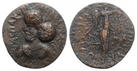 Indo-Parthians, Gondopharid Dynasty. Pakores (mid-late 1st century AD). Æ Tetradrachm (24mm, 7.35g, 12h). Diademed bust l. R/ Nike standing r., holdin...