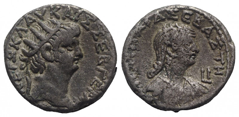 Nero and Poppaea (54-68). Egypt, Alexandria. BI Tetradrachm (25mm, 13.21g, 12h),...