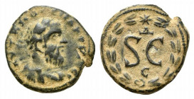 Macrinus (217-218). Seleucis and Pieria, Antioch. Æ (19.5mm, 4.44g, 6h). Laureate and cuirassed bust r. R/ Large SC, Δ above, Є below; all within laur...