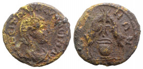 Tranquillina (Augusta, 241-244). Bithynia, Cius. Æ (23mm, 6.53g, 6h). Draped bust r., wearing stephane. R/ Two goats rearing facing one another; ampho...