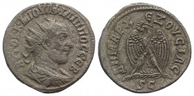 Philip I (244-249). Seleucis and Pieria, Antioch. AR Tetradrachm (26mm, 11.46g, 6h). AD 244. Radiate, draped and cuirassed bust r. R/ Eagle standing f...