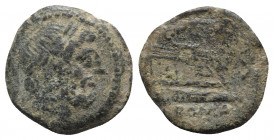 C. Curiatius f. Trigeminus, Rome, 135 BC. Æ Semis (23mm, 7.21g, 3h). Laureate head of Saturn r. R/ Prow of galley r.; C. CVR. F above. Crawford 240/2b...