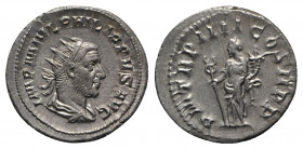Philip I (244-249). AR Antoninianus (23mm, 4.64g, 12h). Antioch, 247-8. Radiate, draped and cuirassed bust r. R/ Felicitas standing l., holding long c...