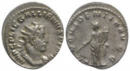 Gallienus (253-268). AR Antoninianus (22mm, 3.38g, 1h). Rome, 255-6. Radiate, draped and cuirassed bust r. R/ Providentia standing facing, head l., ho...