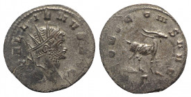 Gallienus (253-268). Antoninianus (22mm, 3.48g, 12h). Rome, 267-8. Radiate head r. R/ Stag standing r.; Γ in exergue. RIC V 179; MIR 36, 750b. VF