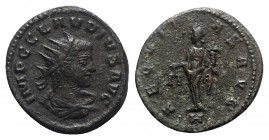 Claudius II (268-270). Radiate (20mm, 3.82g, 12h). Antioch, AD 268. Radiate, draped and cuirassed bust r. R/ Aequitas standing facing, head l., holdin...