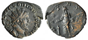 Victorinus (269-271). Radiate (18mm, 2.61g, 12h). Colonia Agrippinensis, AD 270. Radiate, draped and cuirassed bust r. R/ Pietas standing l., holding ...