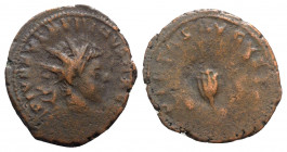 Tetricus II (Caesar, 273-274). Radiate (22mm, 3.18g, 12h). Colonia Agrippinensis, c. 273-4. Radiate and draped bust r. R/ Aspergillum, simpulum, knife...