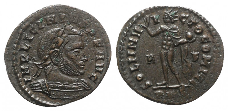 Licinius I (308-324). Æ Follis (22mm, 3.31g, 6h). Rome, AD 314. Laureate and cui...