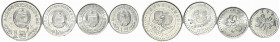 COREA DEL NORD. Lotto di 4 monete Specimen (1 Won 2002, 10 Chon 2002, 1 Chon 2008, 5 Chon 2008). FDC