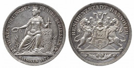 GERMANIA. Hannover. Tiri federali. Medallic Issues Thaler Shooting Festival 1872. Ag (16,86 g). KM#M1. lieve colpo al bordo - qSPL