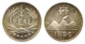 GUATEMALA. 1/4 real 1896. Ag (0,80 g). qFDC