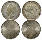 OLANDA. Lotto di 2 monete in argento (2-1/2 gulden 1930 BB; 10 gulden 1973 FDC).