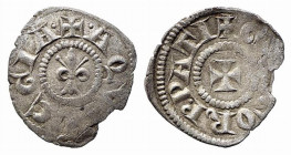AQUILEIA. Gregorio di Montelongo (1251-1269). Piccolo scodellato Mi (0,32 g). Croce patente - giglio. Keber 19; Bernardi 23. Raro. BB