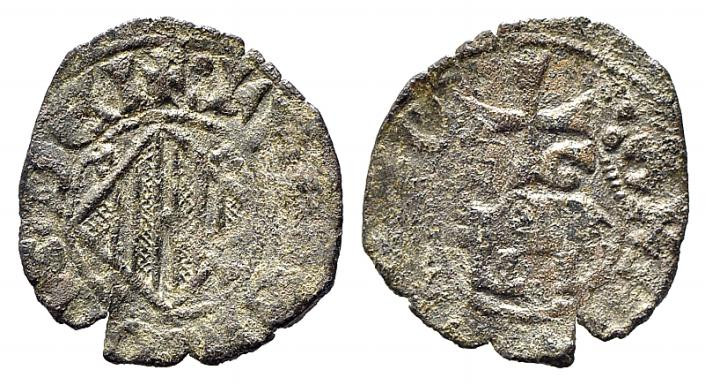 CATANIA. Federico IV d'Aragona (1355-1377). Denaro Mi (0.54 g). FRIDERICVS DEI; ...