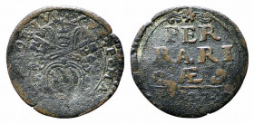 FERRARA. Gregorio XV (1621-1623). Quattrino 1622. Cu (2,53 g). MIR 1651/1; Muntoni 63. Raro. MB-BB