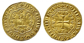 GENOVA. Simon Boccanegra Doge I (1339-1344). Genovino d'oro. Au (3.52 g). D/DVX IANVE QVA DEVS PTEGAT; Castello in cornice d'archi. R/CONRADVS REX ROM...
