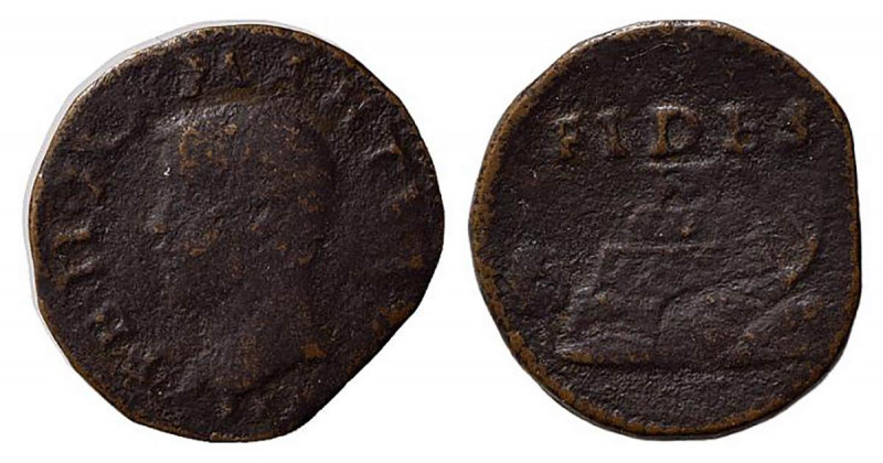 MANTOVA. Federico II Gonzaga (1519-1530). Quattrino con il Monte Olimpo. AE (1,7...