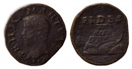 MANTOVA. Federico II Gonzaga (1519-1530). Quattrino con il Monte Olimpo. AE (1,74 g - 15,9 mm). Bignotti 52. qBB