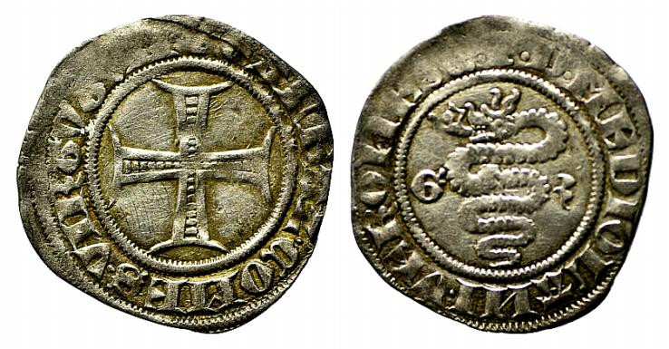MILANO. Gian Galeazzo Visconti (1385-1402). Sesino Ag (1,03 g). D/Croce perlata ...