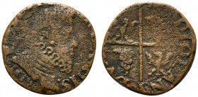 MILANO. Filippo III (1598-1621). Quattrino 1614 AE (2.80 g - 16.5 mm). Crippa 24/f - R4. MB